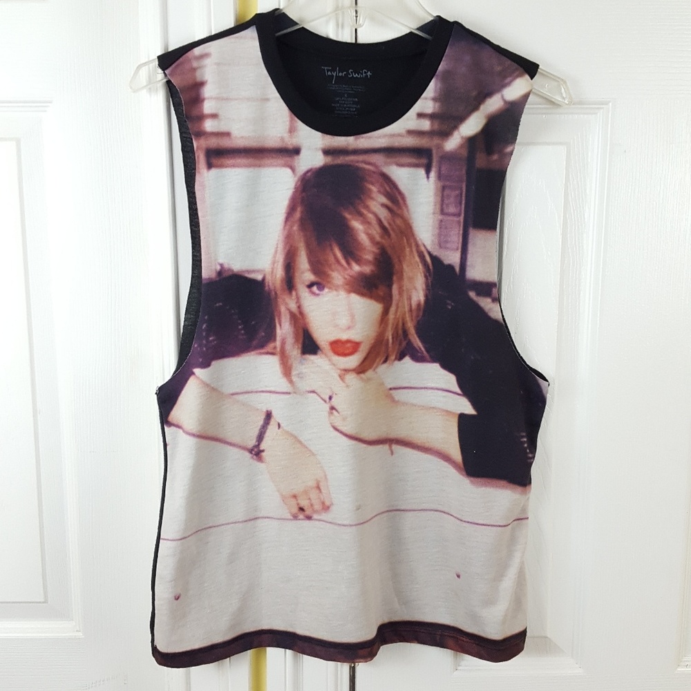 Taylor Swift Graphic 2014 Black Tank Top Small